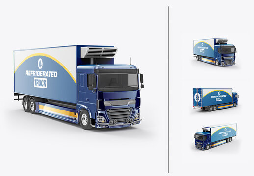 Refrigerated Truck Mockup