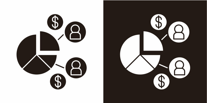 Market Segmentation  Icon Set White Glyph Style Collection