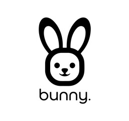 Fototapeta premium Cute bunny head symbol,