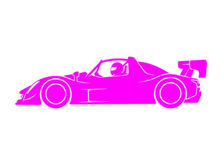 Obraz premium Magenta sports car racing vehicle.