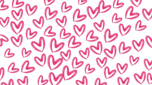 Cute love background with a seamless pattern of hand-drawn hearts. Perfect as a continuous, distraction-free looping backdrop for romantic videos, weddings, and vlogs