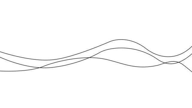 Curve wave line seamless pattern. Thin line wavy abstract vector background. Curve wave seamless pattern. Line art striped graphic template.4k motion graphics video ..