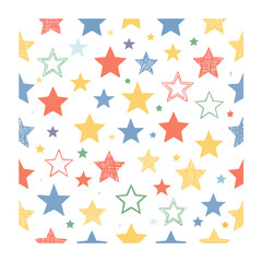 Obraz premium Colorful star and snowflake pattern vector