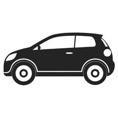 Fototapeta premium Simple black and white car illustration representing automobile transportation and commuting
