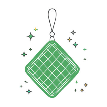 Flat design shopping bag with stars and plus signs
