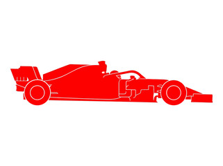 Naklejka premium Red racing car speedster vehicle.