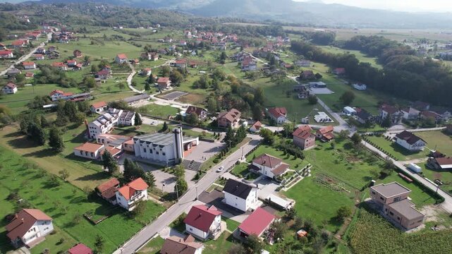 Nova Bila near Travnik from the air