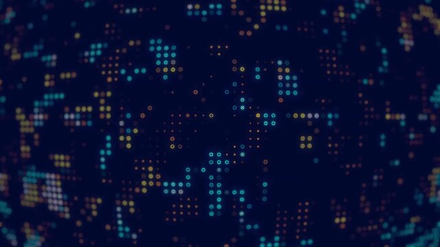 Abstract digital background with glowing dots and circles