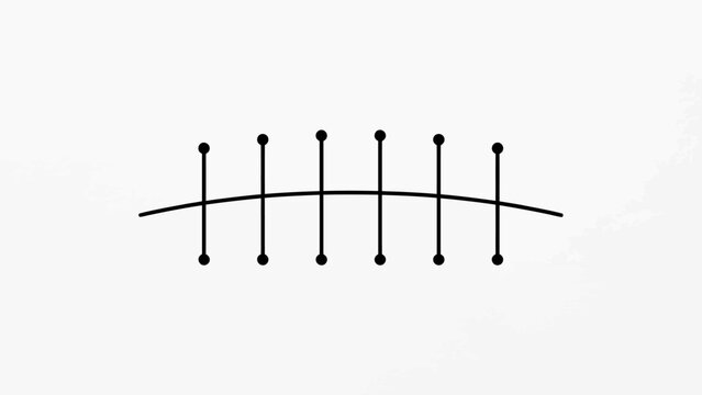 Curved Line with Vertical Bars &ndash; High‑Resolution Minimalist Graphic Element Representing Structure, Balance, and Modern Design for Art and Creative Projects