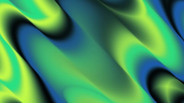 Abstract fluid gradient background with dynamic neon green and dark blue waves animation video