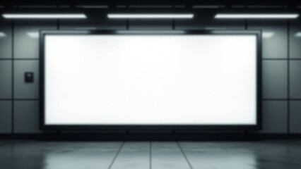 Fototapeta premium Located in subway underground iteration hall blurred background layout insert text for customer ar Blank