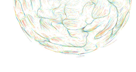 Unique abstract artwork featuring flowing colorful lines, swirling patterns on white, creating a sen © vegefox.com