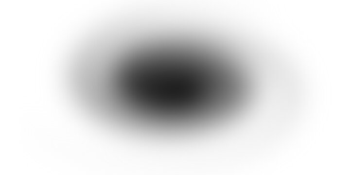 Realistic oval soft shadow with blurred edges, black drop shadow gradient isolated on white background vector
