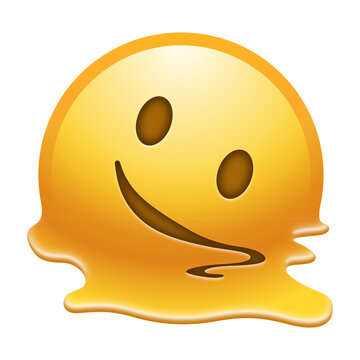 Melting face emoji illustration, isolated on transparent background.