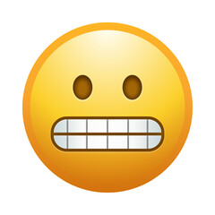 Obraz premium Grimacing face emoji illustration, isolated on transparent background.
