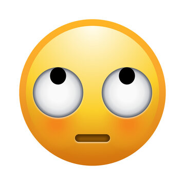 Face with rolling eyes emoji illustration, isolated on transparent background.
