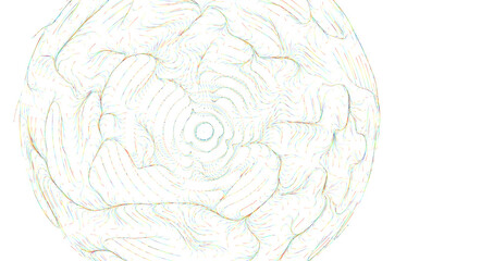 Obraz premium Abstract artwork showing a complex network of colorful lines on white background, perfect for design