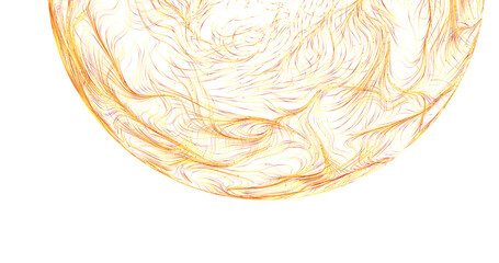 Obraz premium Artistic abstract illustration featuring a golden sphere with intricate lines and pattern