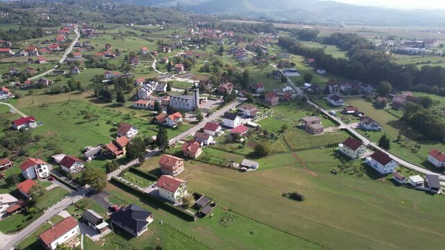 Nova Bila near Travnik from the air