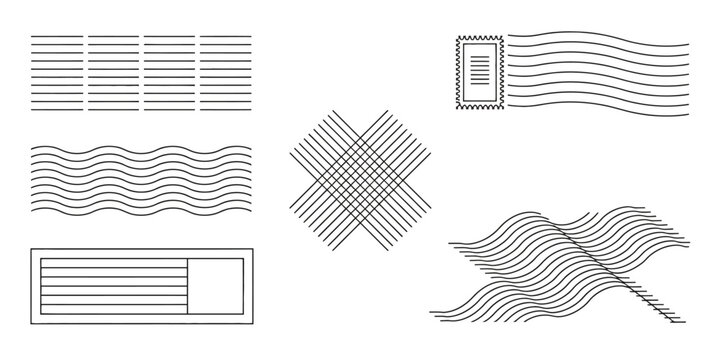 Abstract black and white line art patterns vector