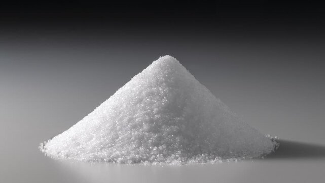 A pile of white sea salt shaped into a mountain, representing a pure mineral seasoning ingredient used in cooking, beauty, and health applications.