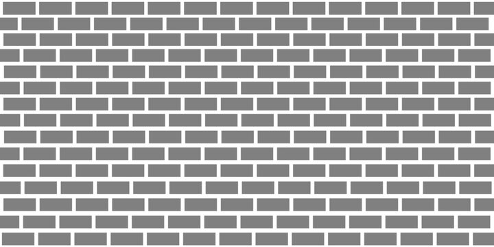 Seamless Grey Brick Wall Pattern Background with White Lines Geometric Minimalist Vector Texture