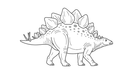Stegosaurus dinosaur with distinctive plates and spiked tail © fernanda