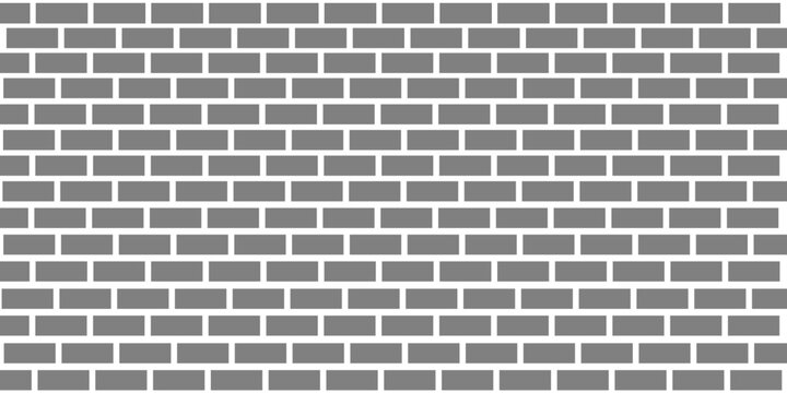 Seamless Grey Brick Wall Pattern Background with White Lines Geometric Minimalist Vector Texture