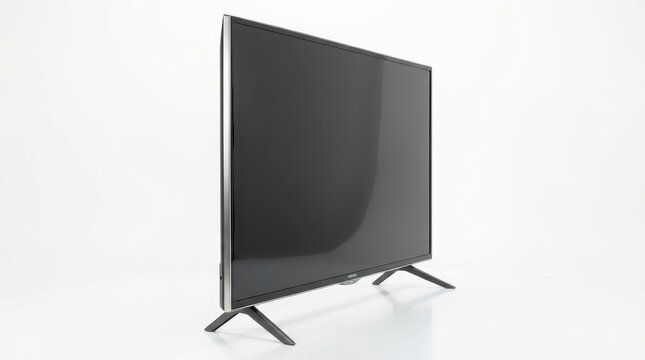 Modern flat screen television isolated on white background