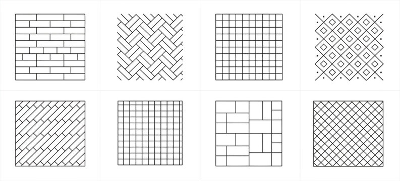 Geometric patterns with lines and grids vector set