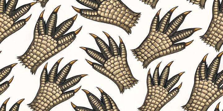 seamless pattern with crocodile legs
