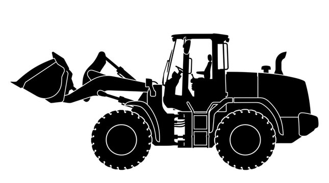 Black silhouette of a tractor.