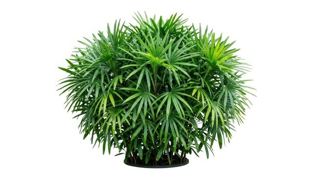 Lady palm plant isolated on white background
