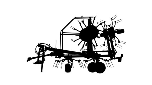 Hay rake machine for farming land.