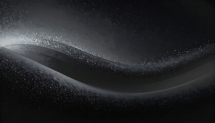 Fototapeta premium Abstract flowing particle wave with glowing stardust trail in dark monochromatic tones