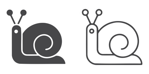 Snail Icon Outline and Solid. © Ali
