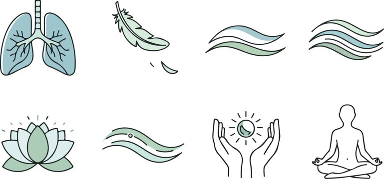 Respiratory health with lungs and a feather for lightness