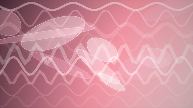 Pink abstract wave pattern with elliptical shapes