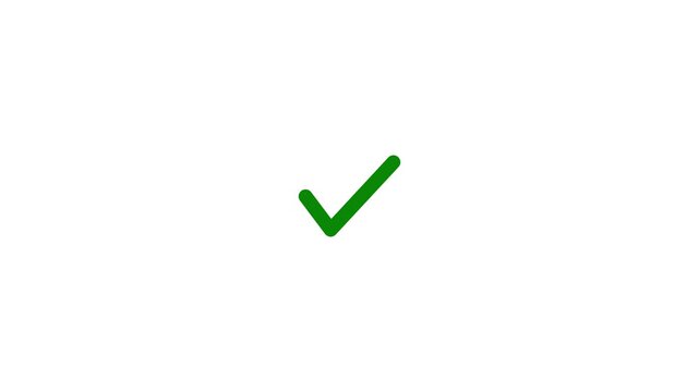 circle rotating with check mark pup up animation. tick icon
