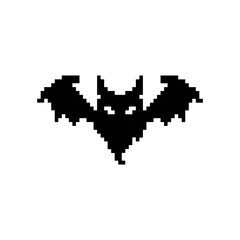 Fototapeta premium Pixel art flying bat icon