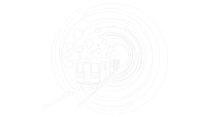 Minimalist Gondola Sketch with Concentric Circles © chici