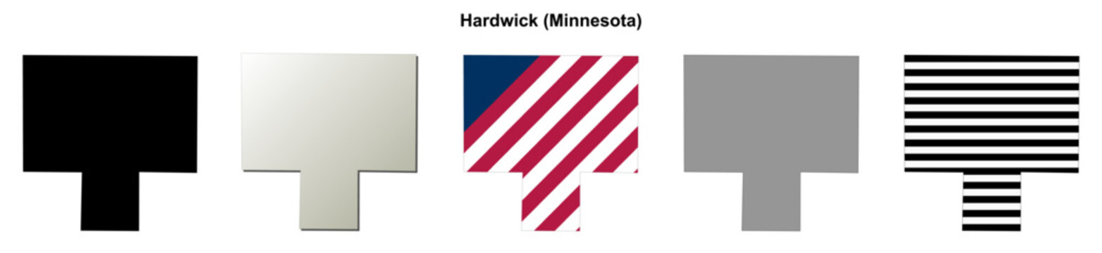 Hardwick (Minnesota) blank outline map set
