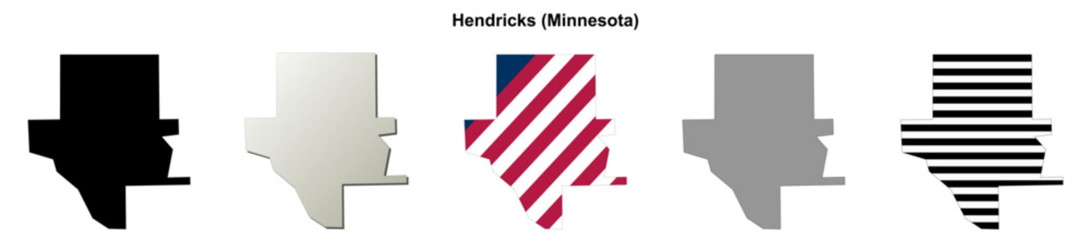 Hendricks (Minnesota) blank outline map set