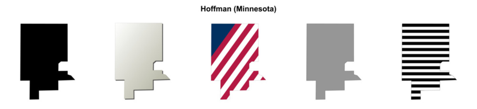 Hoffman (Minnesota) blank outline map set