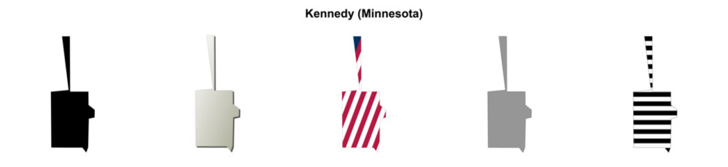 Obraz premium Kennedy (Minnesota) blank outline map set