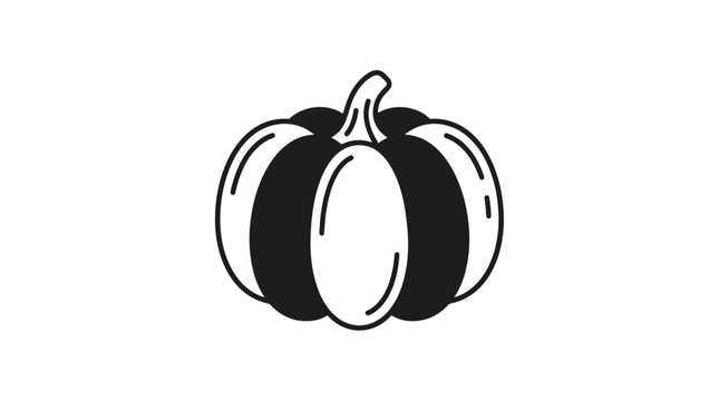 Minimalist pumpkin line art for autumn and harvest themes