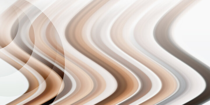 Abstract beige and brown flowing waves isolated on white background