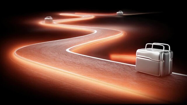 Seamless loop digital transformation timeline, enterprise roadmap progression concept.