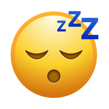 Sleeping face emoji illustration, isolated on transparent background.