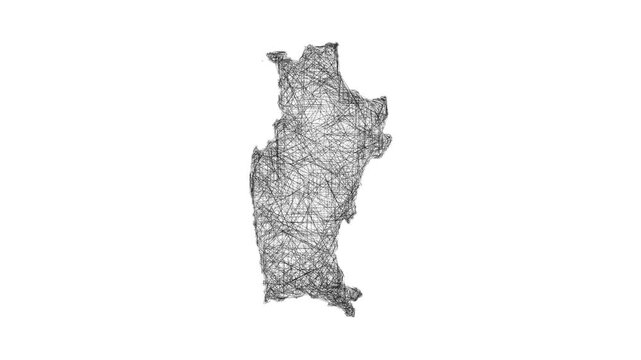 Sketch Coquimbo outline map animation - smooth progressive reveal